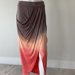 Ombre Draped Midi Tulip Skirt